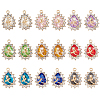   18Pcs 9 Colors Glass Pendants FIND-PH0022-22-1