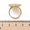 Oval 304 Stainless Steel & Paua Shell & Rhinestone Cuff Rings for Women RJEW-G346-06G-02-5