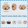 SUNNYCLUE 50Pcs 5 Colors Large Hole Dog Paw Prints Pattern Resin European Beads OPDL-SC0001-03-2