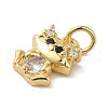Brass Micro Pave Clear Cubic Zirconia Pendants KK-R162-015B-G-2