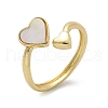 Brass Shell Cuff Rings for Women RJEW-C126-09G-4