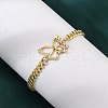 Brass Micro Pave Clear Cubic Zirconia Link Bracelets BJEW-Z082-03G-01-3