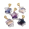 Carved Natural Fluorite Pendants G-J387-49-1