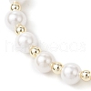 Shell Pearl Round Beads Stretch Bracelets for Women BJEW-JB11998-03-3