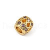 Hollow Barrel Rack Plating Brass Cubic Zirconia European Beads KK-L236-06G-2