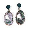 Oval with Flat Round Zinc Alloy Dangle Stud Earrings FS-WGBAFE0-01-5