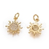 Brass Micro Pave Cubic Zirconia Pendants ZIRC-G166-20G-2