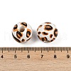 Painted Wood European Beads WOOD-F017-04A-3