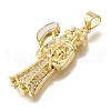 Brass Micro Pave Cubic Zirconia Shell Pendants KK-D328-06G-2