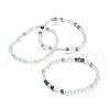 Natural Fluorite Beaded Stretch Bracelets BJEW-D446-A-38-4