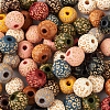 100Pcs 10 Colors Painted Natural Wood Beads WOOD-TA0001-59-5