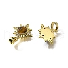 Natural Tiger Eye Sun Charms KK-K398-19G-2