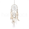 Indian Woven Web/Net with Feather Hanging Ornaments HJEW-G025-08A-1