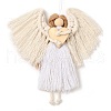 Angel Handmade Woven Macrame Cotton Thread Pendant Decorations HJEW-JM02454-04-1