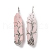 Natural Rose Quartz Big Pendants G-I322-02P-03-2