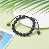 8mm Round Natural Lava Rock Braided Beads Bracelet BJEW-JB07083-02-2