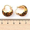 Leopard Print Brass Enamel Hoop Earrings for Women EJEW-U055-11A-G-3