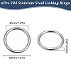 SUNNYCLUE 6Pcs 304 Stainless Steel Linking Rings FIND-SC0010-47-2