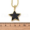 Brass Enamel Star Pendant Necklaces for Women NJEW-K381-09G-01-5