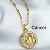 Twelve Constellation Alloy Crystal Rhinestone Pendant Necklaces for Women WG8B703-03-1