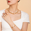 Iron Colorful Enamel Daisy Tassel Bracelets & Earrings & Necklaces Sets for Women QZ4077-4