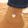 Fashionable Bohemian Style Alloy Heart Charm Anklets for Women WG497D9-05-1