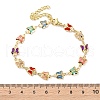 Butterfly Brass Link Bracelets for Woman BJEW-S157-03G-6