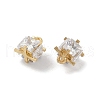 Rack Plating Brass Micro Pave Clear Cubic Zirconia Pendants KK-A224-09G-2