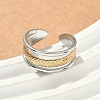 304 Stainless Steel Double Color Cuff Rings RJEW-S635-01GP-A-2