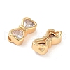 Brass with Clear Cubic Zirconia Bead KK-B102-38G-2