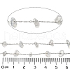 304 Stainless Steel with Synthetic Opalite Chip Link Chains CHS-G038-09P-05-2