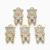 Brass Micro Pave Clear Cubic Zirconia Charms RJEW-T063-65G-NF-1