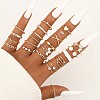 22Pcs Alloy with Plastic Pearl Finger Rings WGAC171-06-1