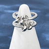 Brass Adjustable Cuff Rings for Women RJEW-C129-03P-2