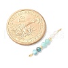Faceted Round Natural Quartz Crystal & Amazonite & Apatite Beaded Connector Charms PALLOY-JF03530-03-4