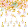 36Pcs 9 Colors Baking Paint Handmade Lampwork Pendants PALLOY-TA00157-1