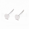 925 Sterling Silver Flat Pad  Stud Earring Findings STER-K167-045C-S-1