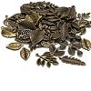 Mixed Style Tibetan Style Alloy Leaf Pendants TIBEP-F040-01AB-2