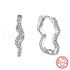 925 Sterling Silver Wavy Hoop Earrings EJEW-C146-02P-2
