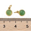 Ion Plating(IP) Natural Green Aventurine Half Round Charms with Jump Ring STAS-A097-05G-08-3