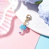 Teardrop Jellyfish Glass Seed & Glass Pendant Decorations HJEW-MZ00237-4