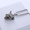 Vintage Bull Head Stainless Steel Pendant Necklace Punk Fashion Jewelry for Men JX6070-5