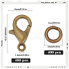 SOFPLATE 400Pcs Zinc Alloy Lobster Claw Clasps FIND-SP0001-33AB-2