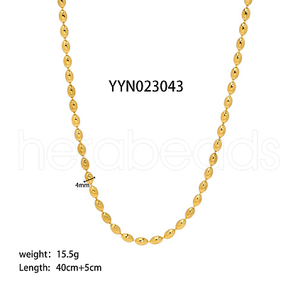4mm Stylish Stainless Steel Oval Ball Chain Necklaces for Women Men AA4830-4-1
