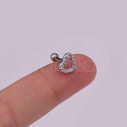 Brass Micro Pave Clear Cubic Zirconia Cartilage Earring WG49FB9-02-1