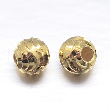 Real 18K Gold Plated Round Sterling Silver Beads STER-M101-04-4mm-1