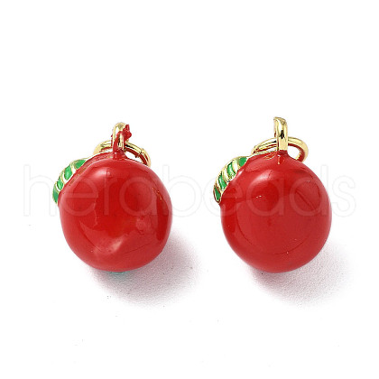Brass Enamel Pendants KK-R229-07G-08-1