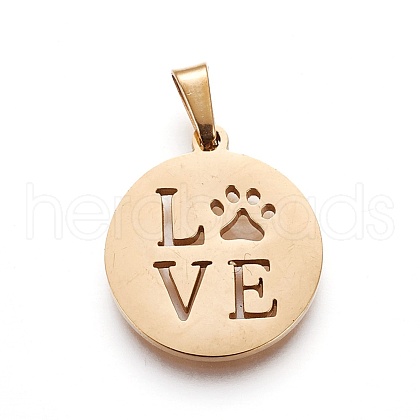 304 Stainless Steel Pendants STAS-P234-02G-1
