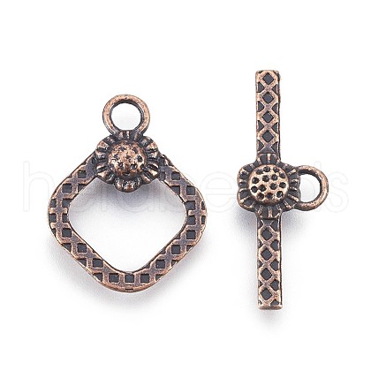 Tibetan Style Alloy Rhombus Toggle Clasps PALLOY-J471-26R-NF-1