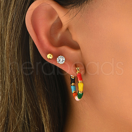 3 Pairs Stainless Steel Classic Sweet Earring Sets SI9311-1